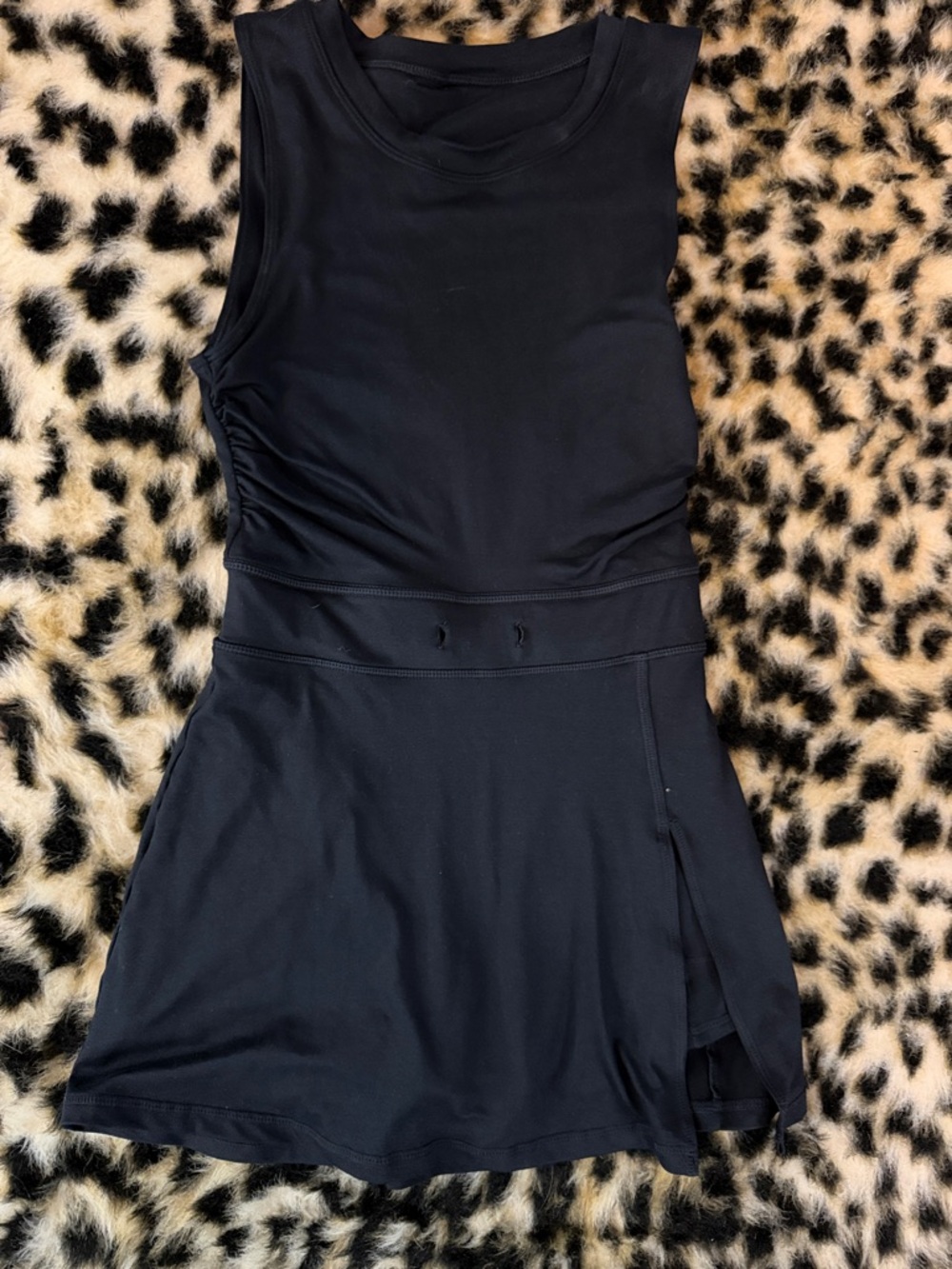 Free People Black Sleeveless athletic dress with shorts